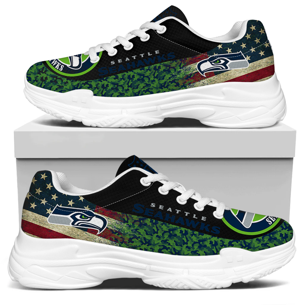 Women's Seattle Seahawks Edition Chunky Sneakers With Line 006
